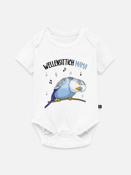 Wellensittich - Baby Premium Kurzarmbody - Weiß