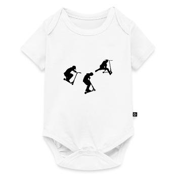 Scooter Tretroller Stunts Skatepark Tretroller - Baby Premium Kurzarmbody - Weiß - Vorne