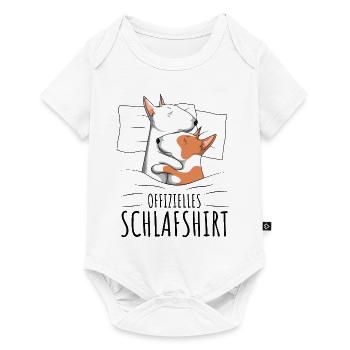 Bullterrier - Baby Premium Kurzarmbody - Weiß - Vorne