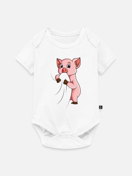 Schweine - Baby Premium Kurzarmbody - Weiß