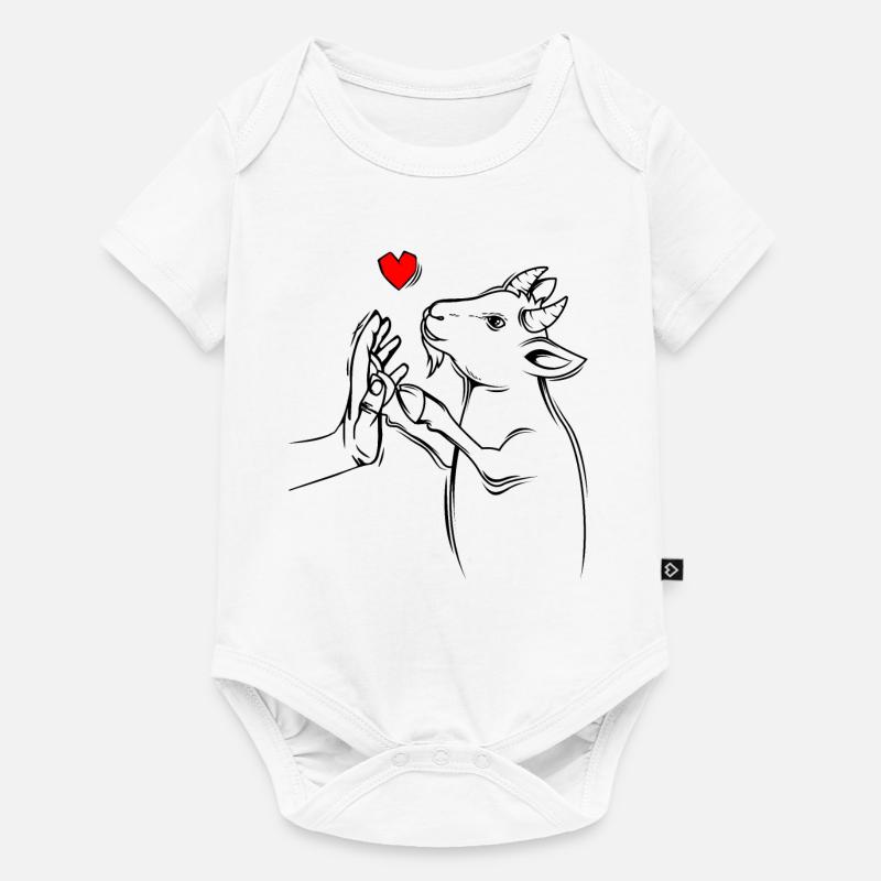 Ziege - Baby Premium Kurzarmbody - Weiß