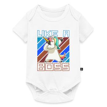 Comme un patron - Drôle de licorne Dabbing Saying - Body à manches courtes Premium Bébé - blanc - Devant