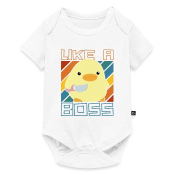 Comme un patron - Ente mit Messer Duck with Knife Meme - Body à manches courtes Premium Bébé - blanc - Devant