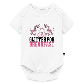 I eat glitter for breakfast Unicorn - Baby Premium short-sleeve bodysuit - white - Front