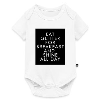 Je mange des paillettes pour le petit déjeuner Licorne - Body à manches courtes Premium Bébé - blanc - Devant