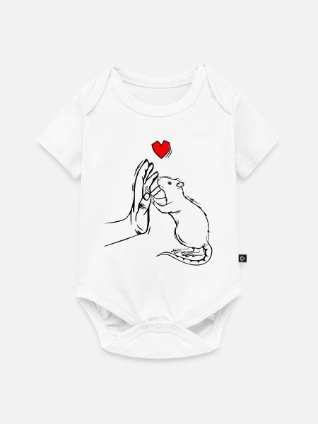 Ratte - Baby Premium Kurzarmbody - Weiß