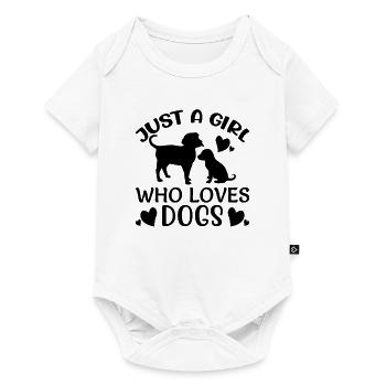 JUST A GIRL WHO LOVES DOGS - Baby Premium short-sleeve bodysuit - white - Front