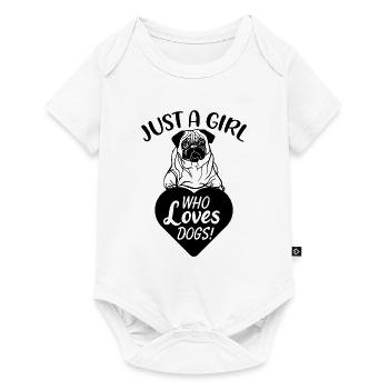 JUST A GIRL WHO LOVES DOGS - Baby Premium short-sleeve bodysuit - white - Front