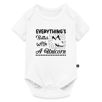 Alles besser mit einem Einhorn Unicorn - Baby Premium Kurzarmbody - Weiß - Vorne