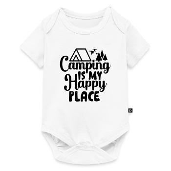 Vacances amoureux de la nature Camping dicton amusant - Body à manches courtes Premium Bébé - blanc - Devant