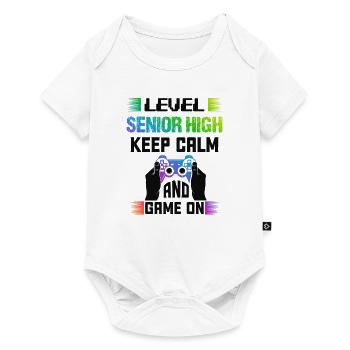 Niveau SENIOR HIGH garder son calme et jouer - Body à manches courtes Premium Bébé - blanc - Devant