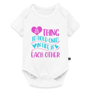 Valentins Tag Beziehung Liebes Spruch - Baby Premium Kurzarmbody - Weiß - Vorne