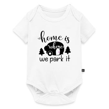 Vacances amoureux de la nature Camping dicton amusant - Body à manches courtes Premium Bébé - blanc - Devant