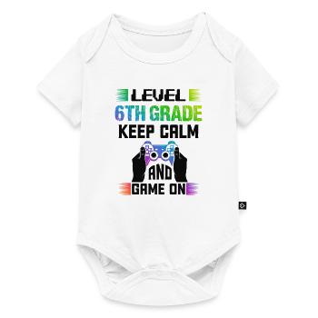 Level 6TH GRADE keep calm and game on - Baby Premium short-sleeve bodysuit - white - Front