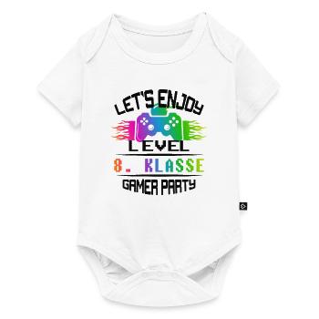 Level 8. KLASSE keep calm and game on - Baby Premium Kurzarmbody - Weiß - Vorne