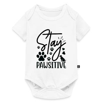 Restez pawsitive - Body à manches courtes Premium Bébé - blanc - Devant
