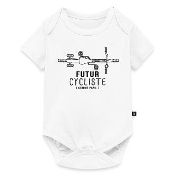 velo vélo vélos velos futur cycliste comme papa - Body à manches courtes Premium Bébé - blanc - Devant