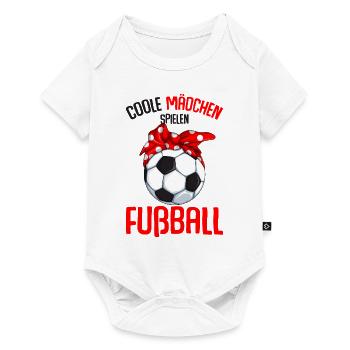 Fußball Mädchen - Baby Premium Kurzarmbody - Weiß - Vorne