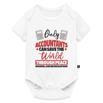 Nur Buchhalter können die Welt retten - Baby Premium Kurzarmbody - Weiß - Vorne