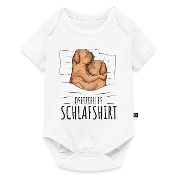 Schlafshirt Bordeauxdogge Dogue de Bordeaux - Baby Premium Kurzarmbody - Weiß - Vorne
