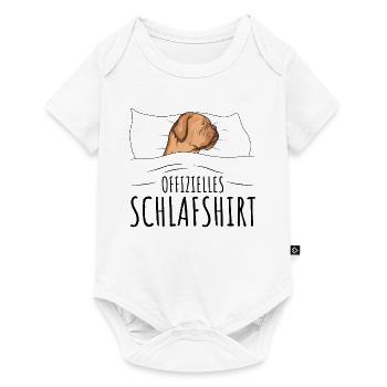 Schlafshirt Bordeauxdogge Dogue de Bordeaux - Baby Premium Kurzarmbody - Weiß - Vorne