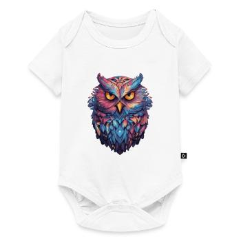 Luminous Nocturne: Holographic Owl Splendor - Baby Premium short-sleeve bodysuit - white - Front