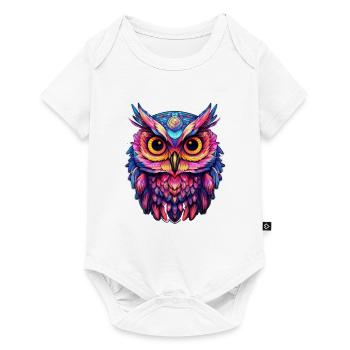 Luminous Nocturne: Holographic Owl Splendor - Baby Premium short-sleeve bodysuit - white - Front