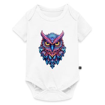 Luminous Nocturne: Holographic Owl Splendor - Baby Premium short-sleeve bodysuit - white - Front