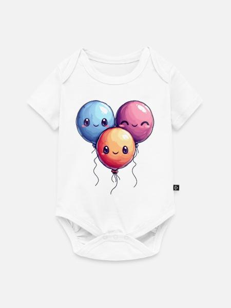 Ballons für Kinder - Baby Premium Kurzarmbody - Weiß