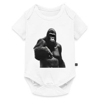 Roi de la jungle - Gorille - Body à manches courtes Premium Bébé - blanc - Devant