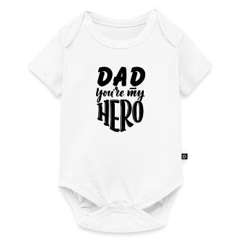 Papa, tu es mon héros - Body à manches courtes Premium Bébé - blanc - Devant