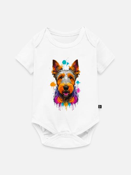 Airedale Terrier - Baby Premium Kurzarmbody - Weiß