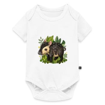 Cute Mountain Tapir Illustration - Adorable Animal - Baby Premium short-sleeve bodysuit - white - Front