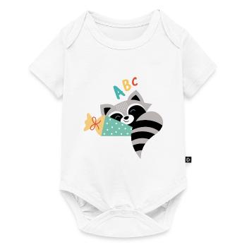 Raccoon with school cone school enrollment - Baby Premium short-sleeve bodysuit - white - Front