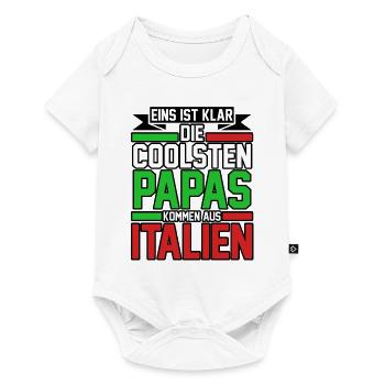 Italie Italien Papa Père Italien Italie - Body à manches courtes Premium Bébé - blanc - Devant