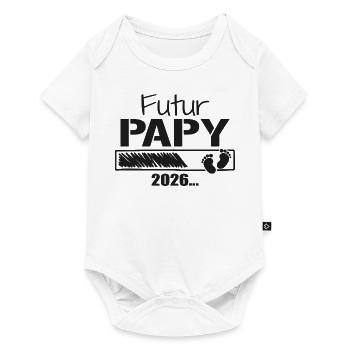 Futur Papy 2026 Cadeau Bientôt Grand-Père - Body à manches courtes Premium Bébé - blanc - Devant