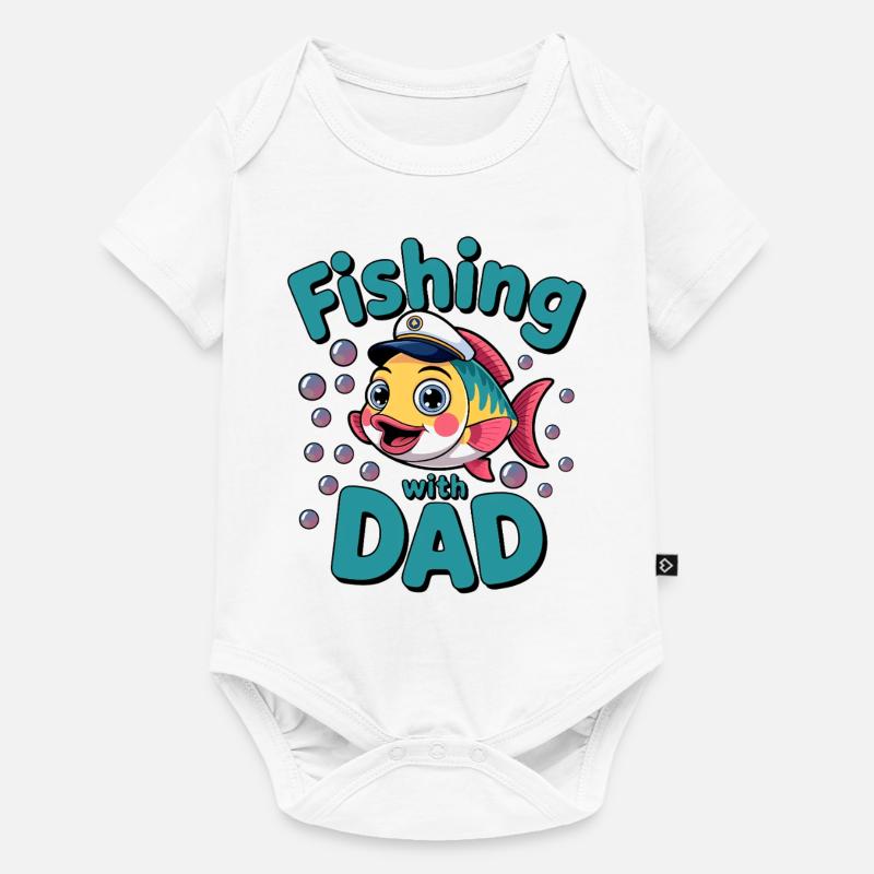 Pêche Pêche avec papa - Body à manches courtes Premium Bébé - blanc
