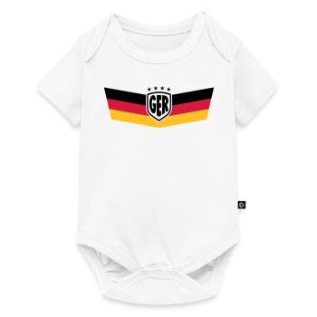 GERMANY DEUTSCHLAND BRUST STREIFEN 4 STERNE - Baby Premium Kurzarmbody - Weiß - Vorne