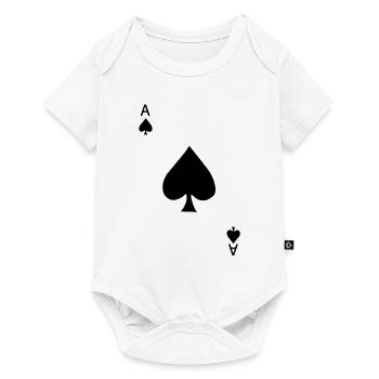 Pik Ass Spielkarte Karneval Kostüm Poker Casino - Baby Premium Kurzarmbody - Weiß - Vorne