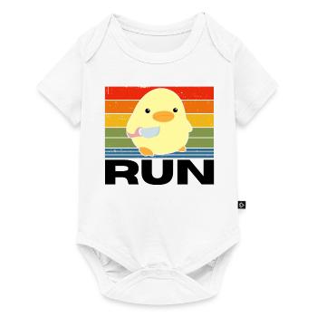 Run duck with knife meme funny saying vintage - Baby Premium short-sleeve bodysuit - white - Front