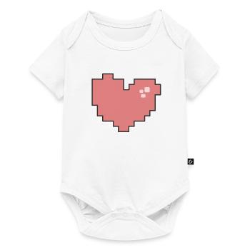Cœur Pixel - Body à manches courtes Premium Bébé - blanc - Devant