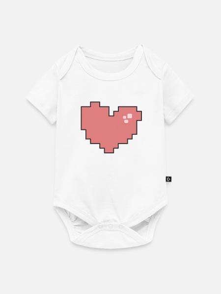 Herz Pixel - Baby Premium Kurzarmbody - Weiß
