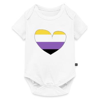 nonbinary heart - Baby Premium short-sleeve bodysuit - white - Front