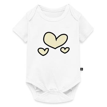 coeurs jaunes - Body à manches courtes Premium Bébé - blanc - Devant
