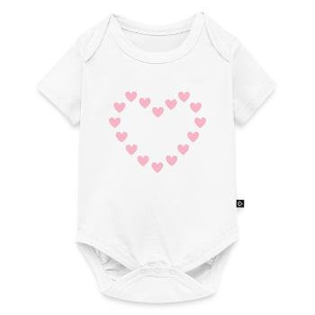 pink heart heart - Baby Premium short-sleeve bodysuit - white - Front