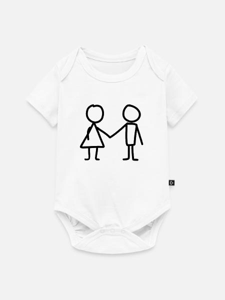 Liebespaar Liebe - Baby Premium Kurzarmbody - Weiß