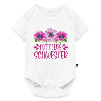 Mittlere Schwester - Baby Premium Kurzarmbody - Weiß - Vorne