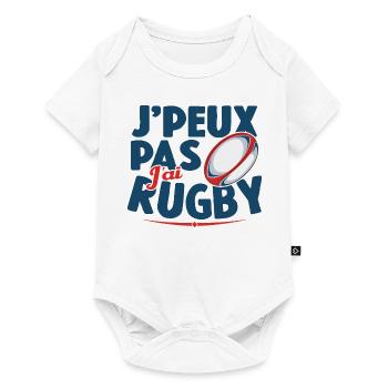 Je Peux Pas J'ai Rugby Cadeau Amoureux De Rugby - Body à manches courtes Premium Bébé - blanc - Devant