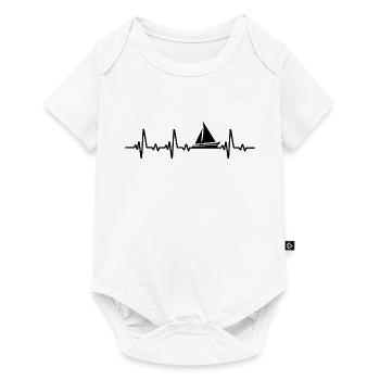 Sailing Heartbeat Sailboat Sailing Ship - Baby Premium short-sleeve bodysuit - white - Front