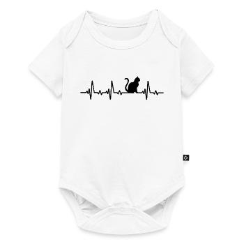 Cat Heartbeat T-Shirt Cat Hangover - Baby Premium short-sleeve bodysuit - white - Front